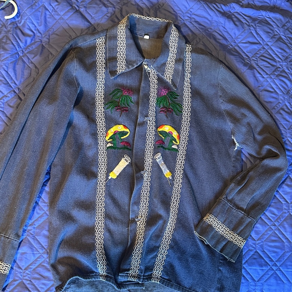 Archival Blue Men's Long sleeve Shirt